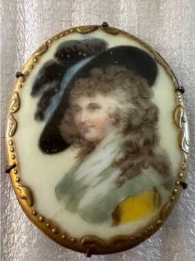 Antique hand painted porcelain cameo